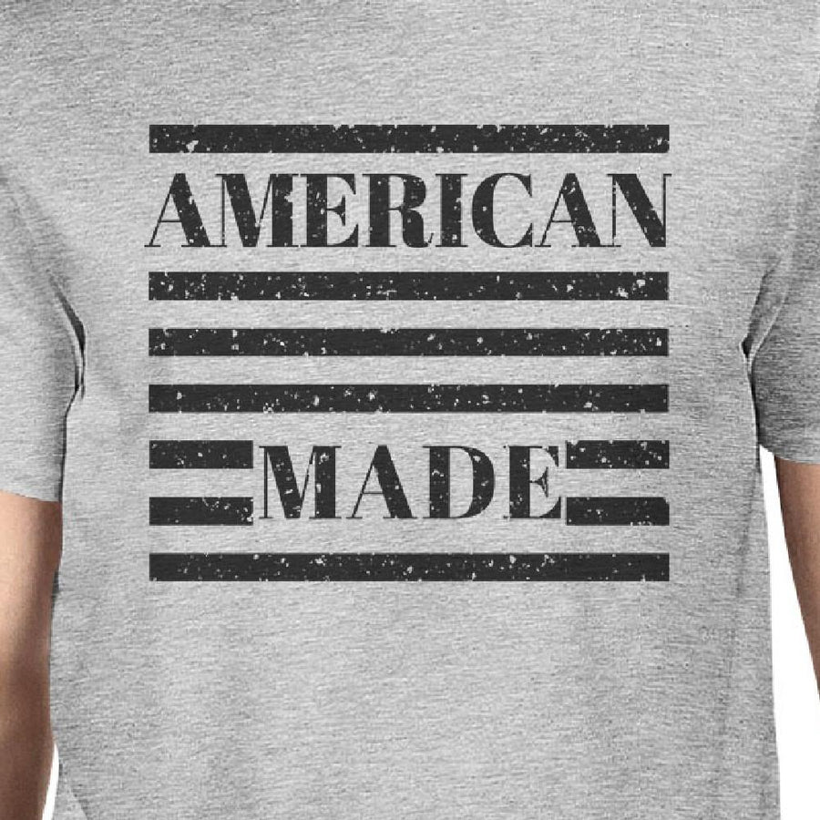 American Made Mens Grey Round Neck Tee Funny Saying 4th Of July Tee