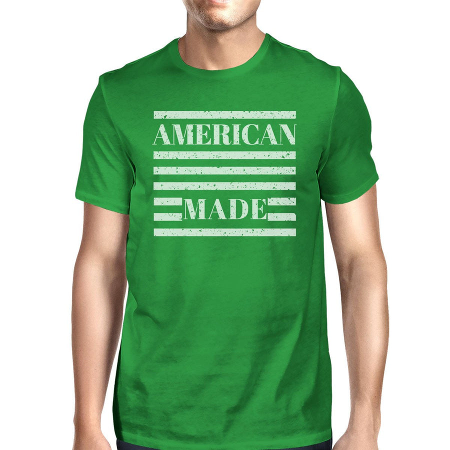 American Made Mens Green Graphic Short Sleeve Funny Graphic Tee