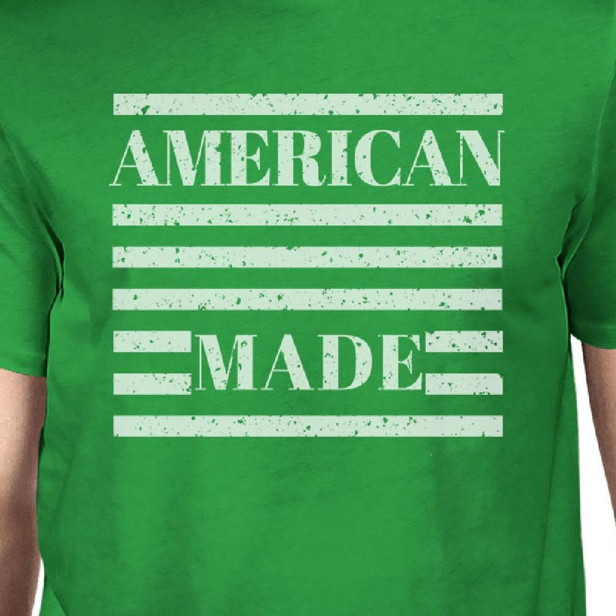 American Made Mens Green Graphic Short Sleeve Funny Graphic Tee
