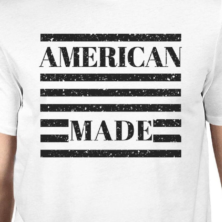 American Made Mens White Fourth Of July Decorative Graphic T-Shirt