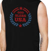 God Bless USA Mens Black Cap Sleeve Cotton Muscle Tank Top For Men