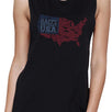 Happy Birthday USA Womens Black Cap Sleeve Funny 4th Of July Tank