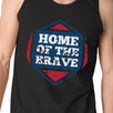 Home Of The Brave Black Cotton Unique Graphic Tank Top For Men