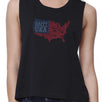 Happy Birthday USA Womens Black Crop Top Cute 4th Of July Outfit