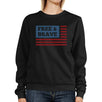 Free & Brave Us Flag Unisex Black Sweatshirt Round Neck Pullover