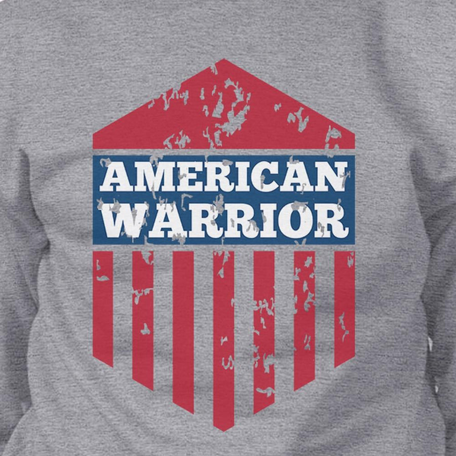 American Warrior Unisex Graphic Sweatshirt Gray Crewneck Pullover
