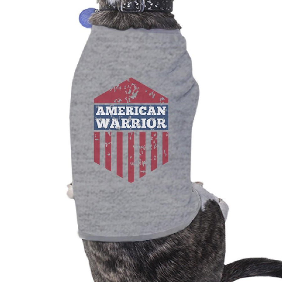 American Warrior Gray Cute Graphic Pets Shirt For Independence Day