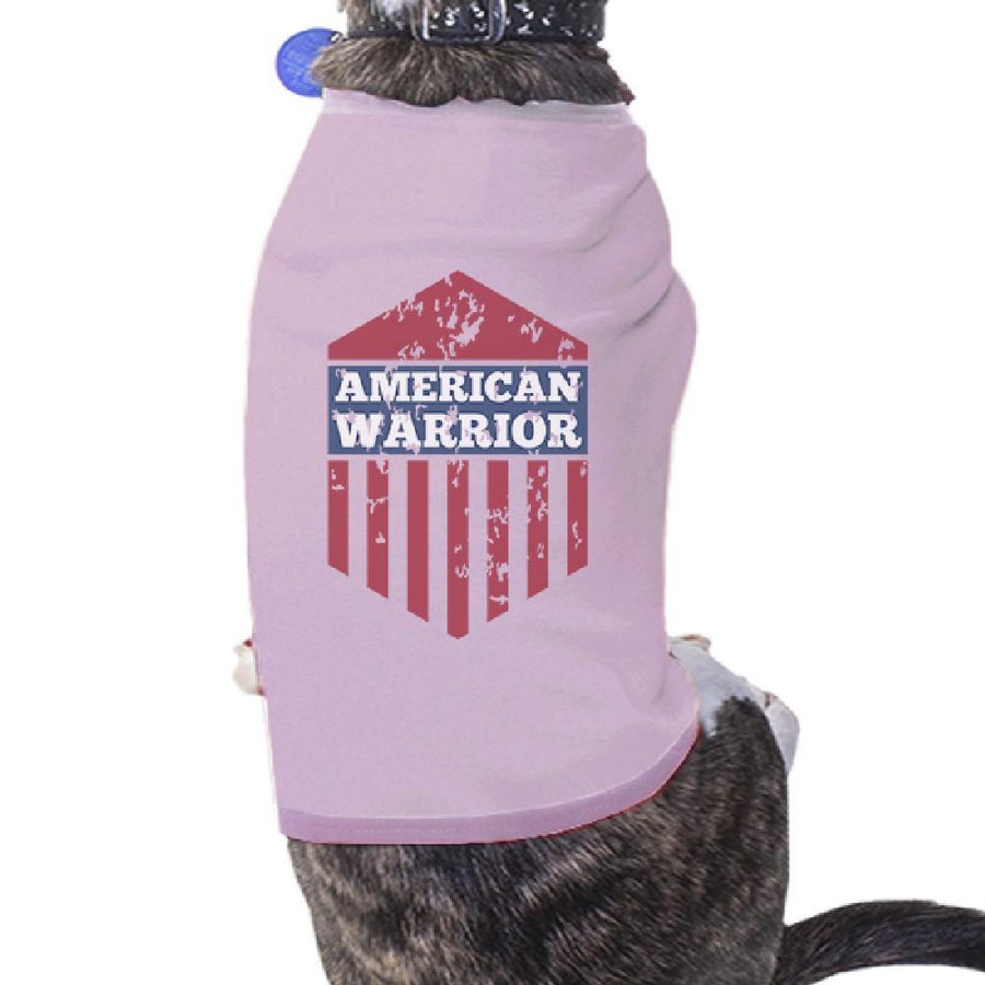 American Warrior Pink Unique July 4 Pets Cotton Tee Small Pet Only