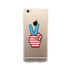 American Flag Peace Clear Phone Case