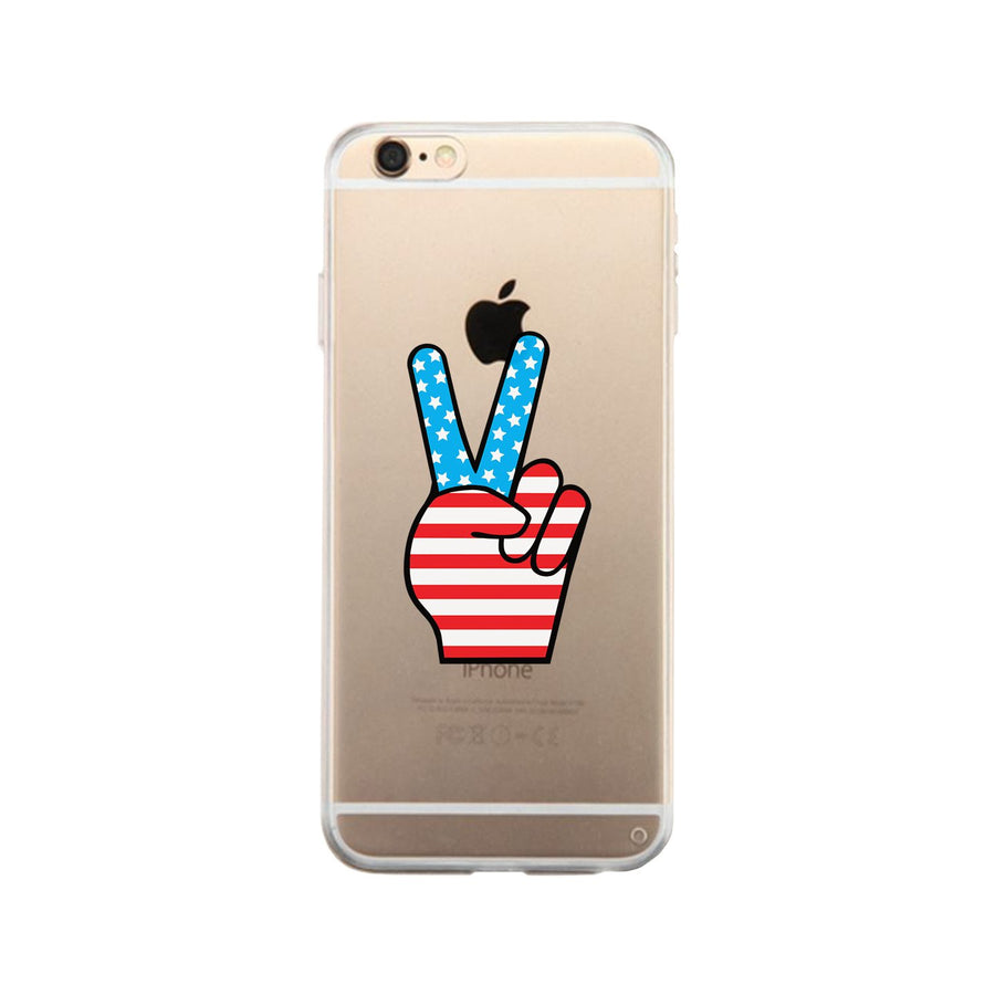 American Flag Peace Clear Phone Case