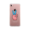 American Flag Peace Clear Phone Case