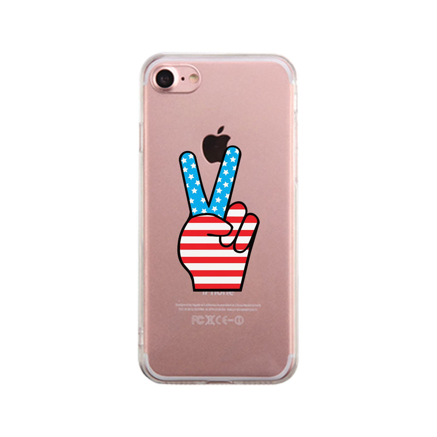 American Flag Peace Clear Phone Case