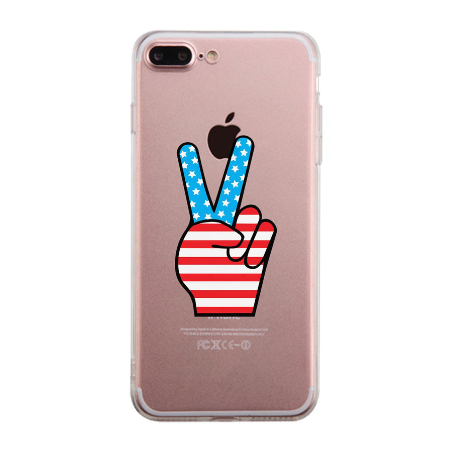 American Flag Peace Clear Phone Case