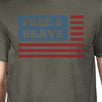 Free & Brave US American Flag Shirt Mens Dark Grey Cotton Tshirt