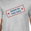 Born In The USA American Flag Shirt Mens Grey Graphic Tee Shirt