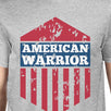 American Warrior Tee Mens Grey Cotton Tshirt American Flag Shirt