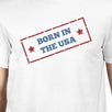 Born In The USA American Flag Shirt Mens White Graphic Tee Shirt