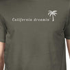 California Dreaming Mens Dark Gray Tee Crew Neck Summer T-Shirt