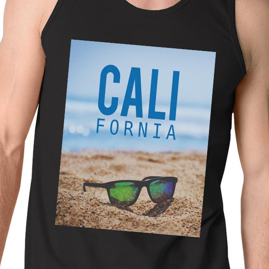 California Beach Sunglass Mens Lightweight Summer Cotton Tank Top