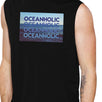 Ocean Holic Mens Black Muscle Tanks Lightweight Tropical Design