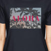 Aloha Summer Theme Womens Navy Lightweight Short Sleeve T-Shirt