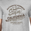 Authentic Summer Surfing California Mens Grey Shirt