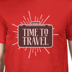 Time To Travel Mens Red Shirt