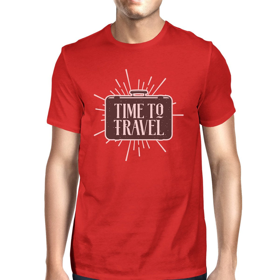 Time To Travel Mens Red Shirt