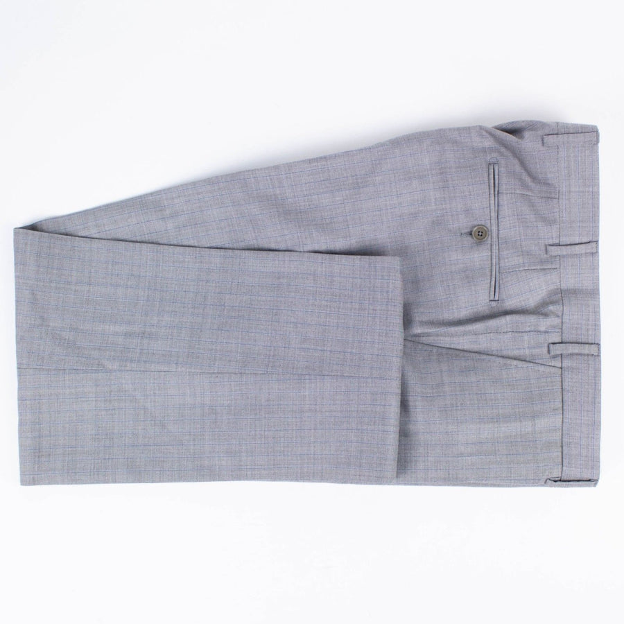 Striped Wool Two Button Suit - Light Gray