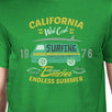 California Beaches Endless Summer Mens Green Shirt