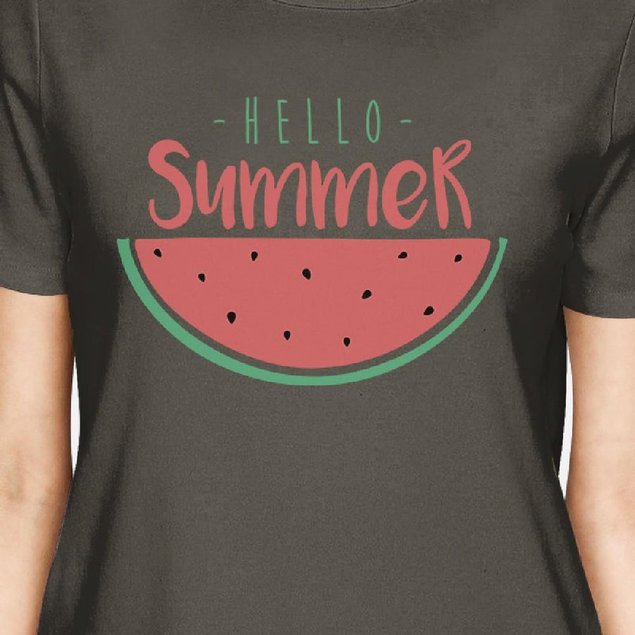 Hello Summer Watermelon Womens Dark Grey Shirt