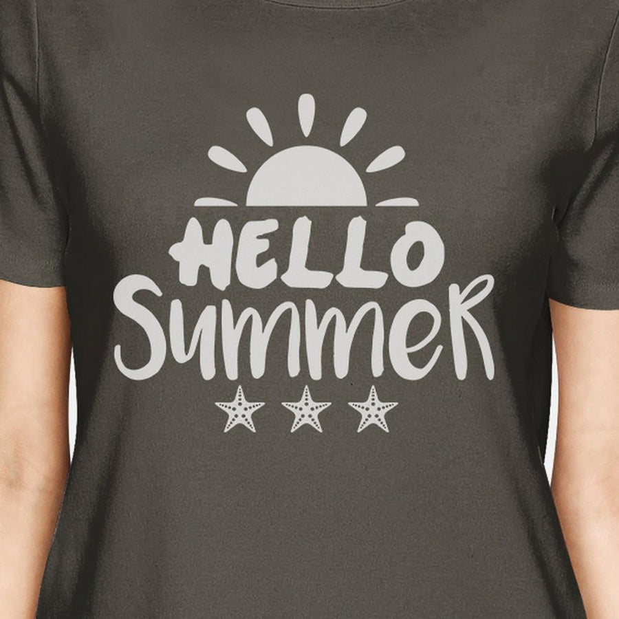 Hello Summer Sun Womens Dark Grey Shirt