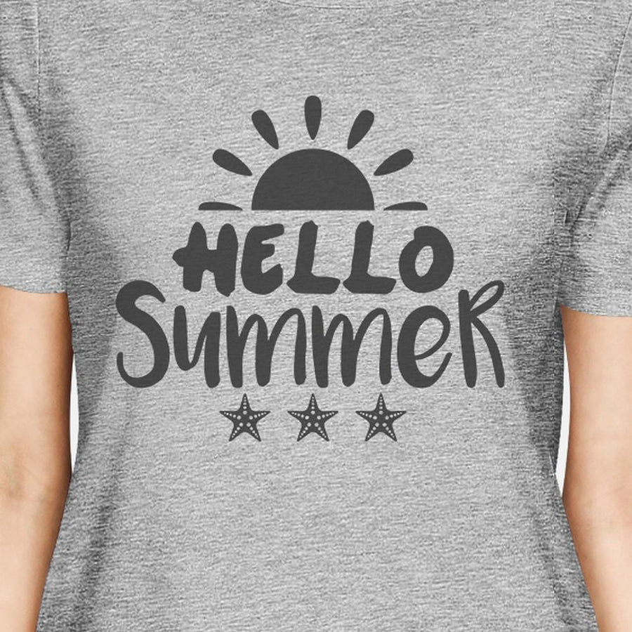 Hello Summer Sun Womens Grey Shirt