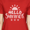 Hello Summer Sun Womens Red Shirt