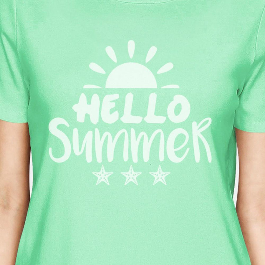 Hello Summer Sun Womens Mint Shirt