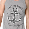 Enjoy The Summer Ocean Holiday Mens Grey Tank Top