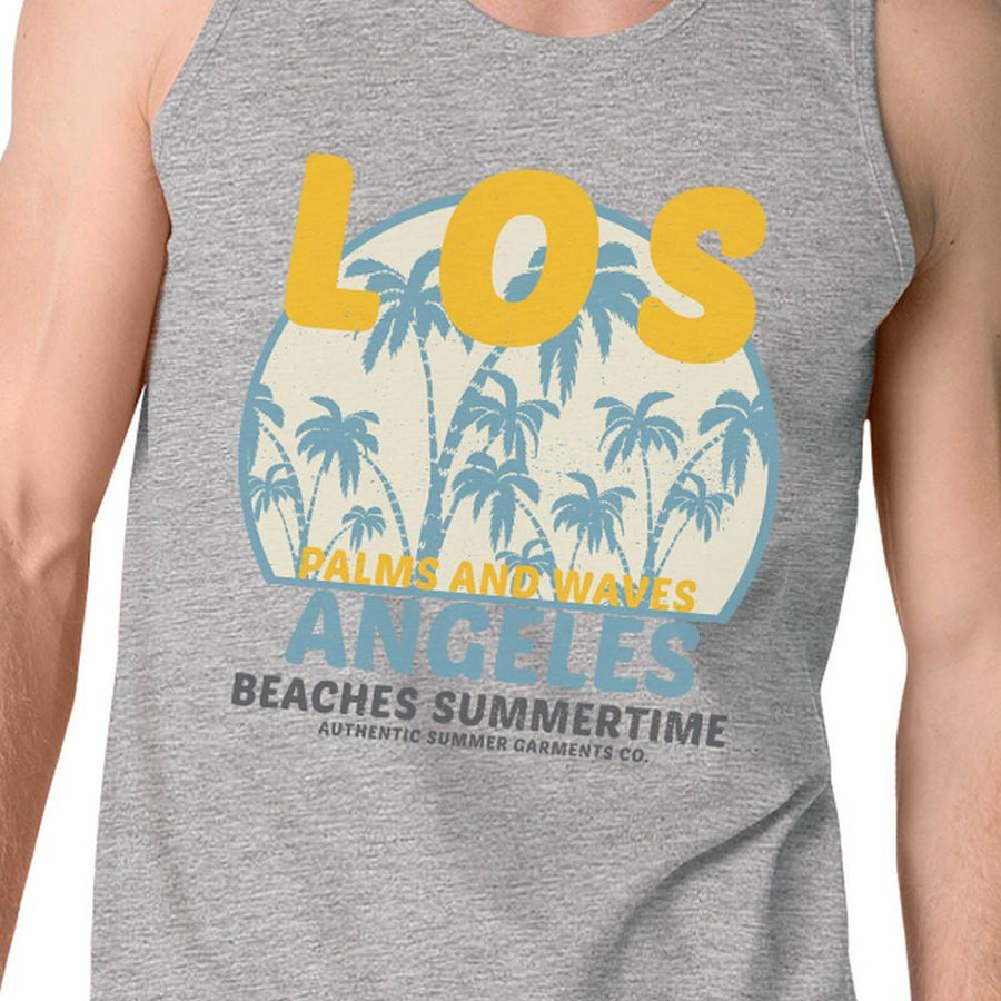 Los Angeles Beaches Summertime Mens Grey Tank Top
