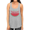 Hello Summer Watermelon Womens Grey Tank Top