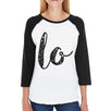 Love Heart Family-Mom Womens Black And White Baseball Shirt