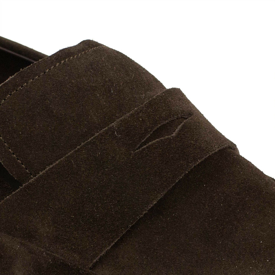 Suede Penny Loafer - Brown