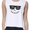Too Cool For School Womens White Crop Top