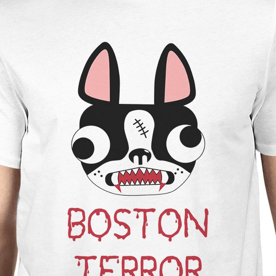 Boston Terror Terrier Mens White Shirt