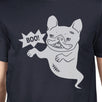 Boo French Bulldog Ghost Mens Navy Shirt