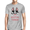 Boston Terror Terrier Mens Grey Shirt