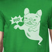 Boo French Bulldog Ghost Mens Green Shirt