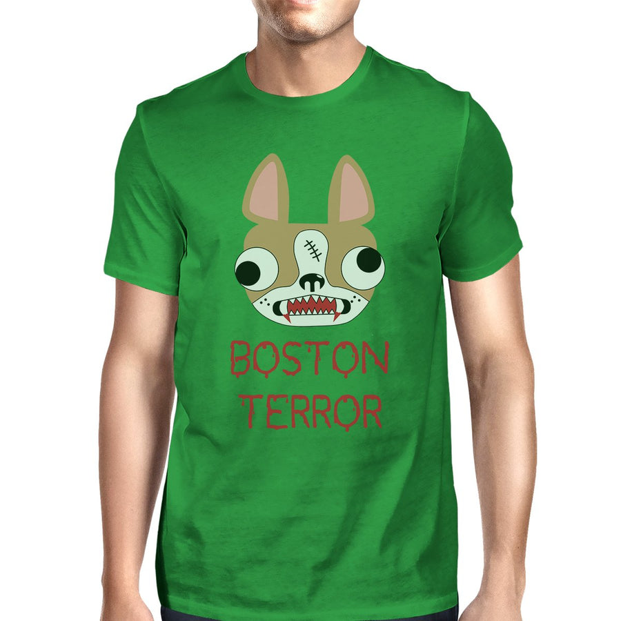 Boston Terror Terrier Mens Green Shirt