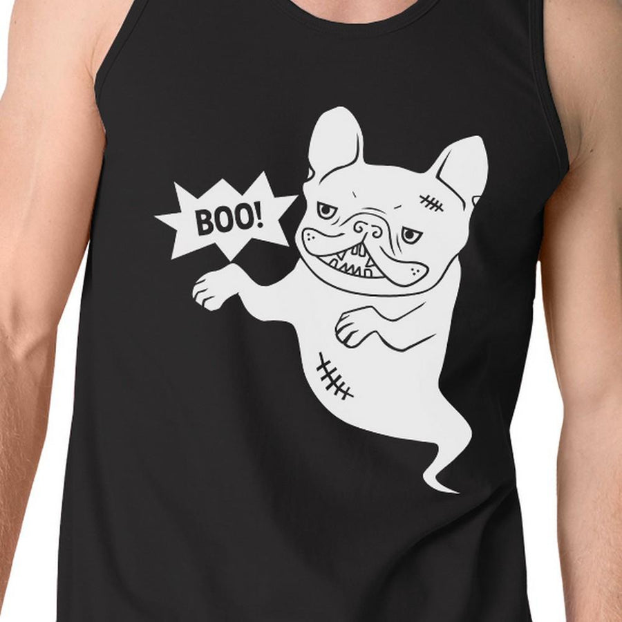 Boo French Bulldog Ghost Mens Black Tank Top