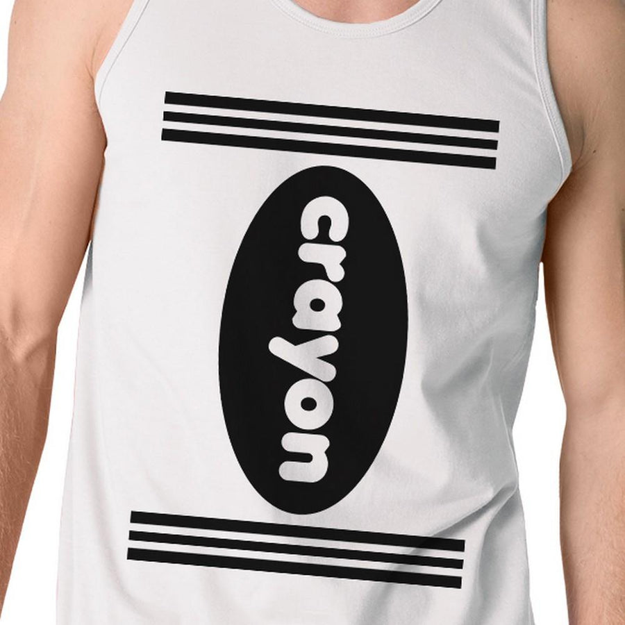 Crayon Mens White Tank Top