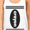 Crayon Womens White Tank Top