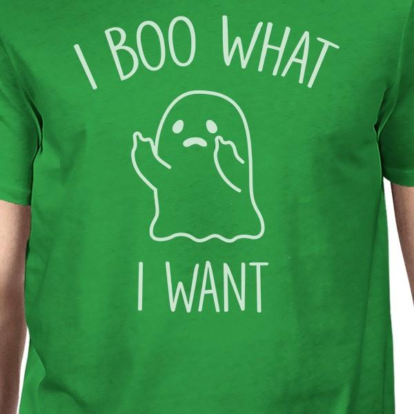 I Boo What I Want Ghost Mens Green Shirt